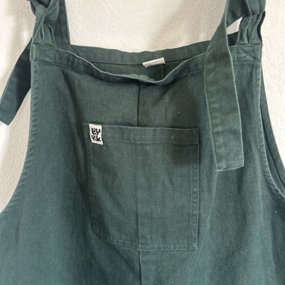 Lucy & Yak Jumpsuit Forest Green Denim One-Piece Dungaree Overalls Sz L 32 - Picture 5 of 12